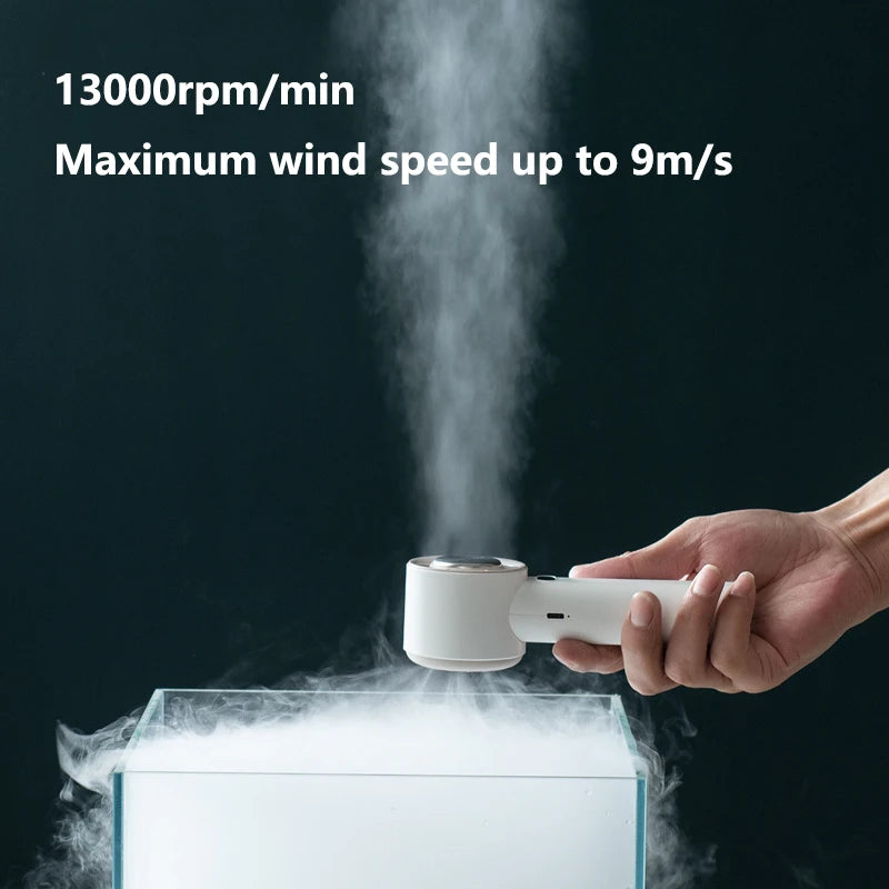 100-speed Adjustable Mini Portable Cooling Fan USB Rechargeable Wireless Bladeless Turbofan Fast Cooling Handheld Fan