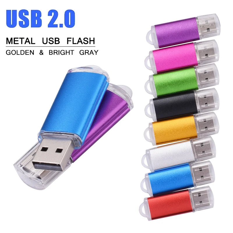 Colorful Mini USB Flash Drive 64GB Free Key Chain Pen Drive 32GB Creative Business Gift Memory Stick Black Red Purple Pendrive