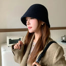 Autumn Winter Wool Bucket Hat Thicken Warm Simple Fashion Dome Wool Caps Panama Hats Bonnet for Women Solid Warm Bucket Hats