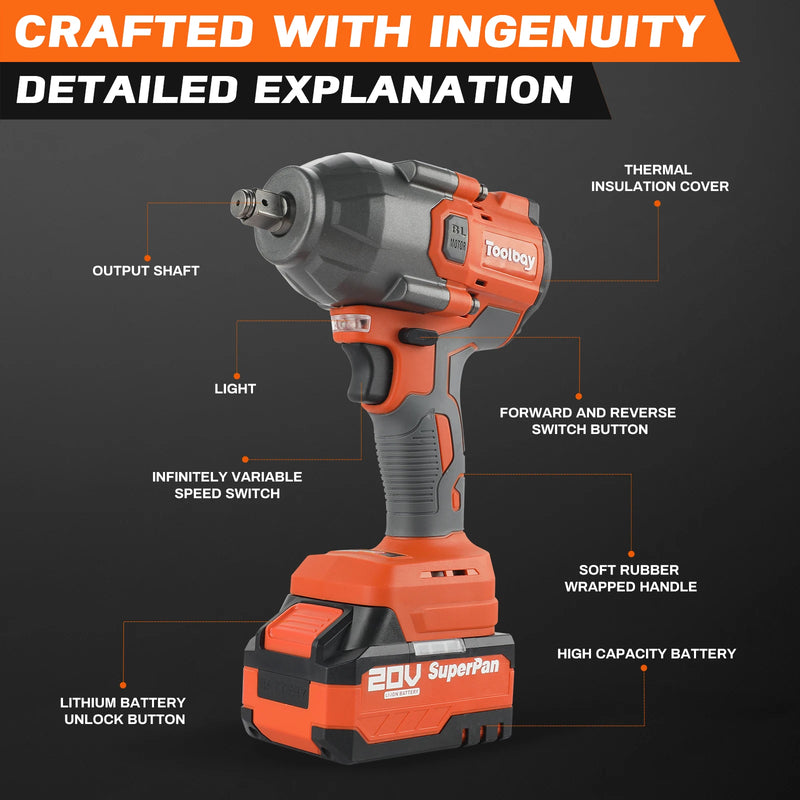 Superpan Brushless Electric Wrench Cordless Drill Screwdriver Free Delivery Large Torque Power Tools Torque Wrench