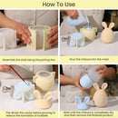 Nicole Candle Jar Silicone Molds for Concrete DIY Hoppy Bunny - Eared Easter Egg Storage Vessel Cement Mould Easter Gift Tools