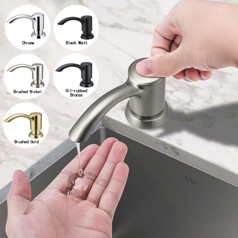 Samodra Nickel Soap dispenser Black Kitchen sink Counter Liquid Soap Dispenser Bottle kitchen accessories 500ml  Built in Pumps