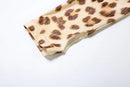 VEITCHE Women's Summer Outfit Casual Leopard Print Long Pant Suit Slim Hoodie Zipper Top High Waist Trousers Set Street Style