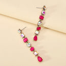 Elegant Cute Teardrop Fashion Shiny Rhinestone Wedding Party Pendant Jewelry Luxury Design Charm Dangle Earrings For Women Gift