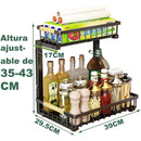 2-level metal storage rack under the sink, with sliding drawer