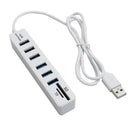 Hub Multi Splitter Port High Speed Transmission USB 6 Port Memory TF Docking Station Plug and Play for Mobile Hard Drive