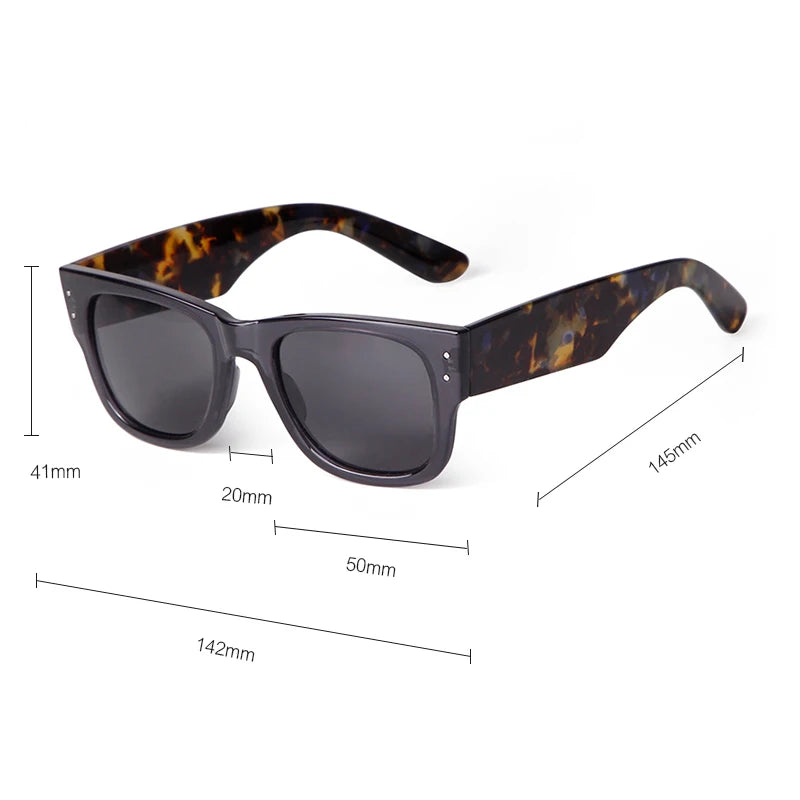 Trendy Tortoiseshell Square Sunglasses Women Brand Retro Gray Thick Big Frame Sun Glasses Men Shades Eyewear Gafas De Sol UV400