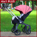 EU STOCK 4 in1 baby stroller Multifunctional newborn baby carriage Foldable Basket type seat Lightweight Travel Pram car seat