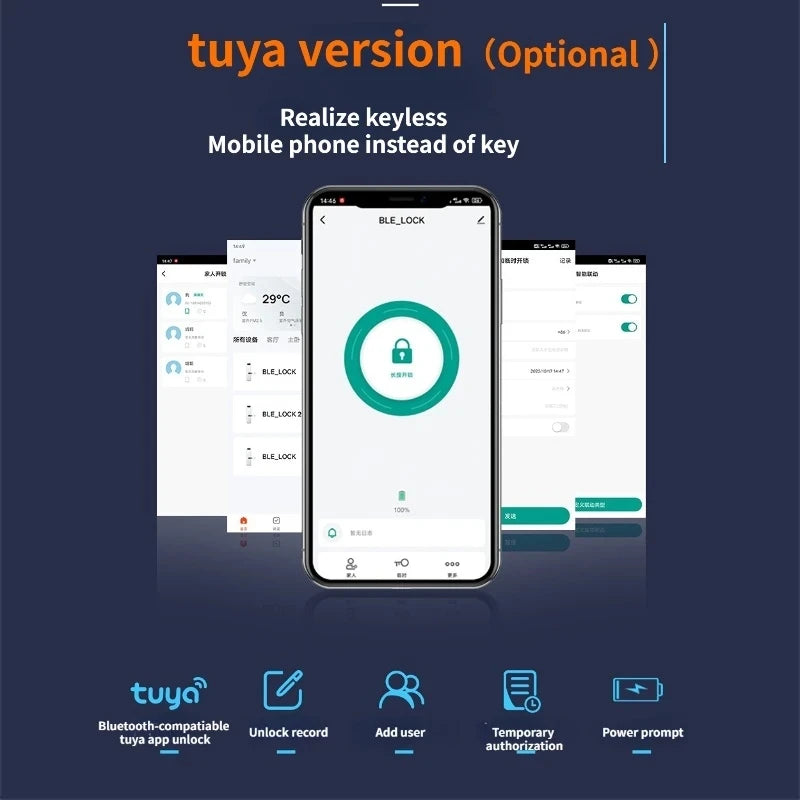 Tuya Smart Home Cabinet Drawer Lock Biometric Fingerprint Digital Electronic Lock Privacy File APP Unlock Security Protection