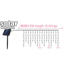 Solar Curtain Icicle Light 3.5M Eaves Decor Outdoor Fairy String Lights Wedding Party Christmas Stair Decor Garden Garlands