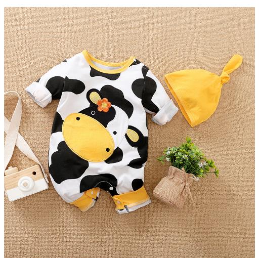 Newborn baby jumpsuit, baby boy and baby cotton covered foot jumpsuit. 9