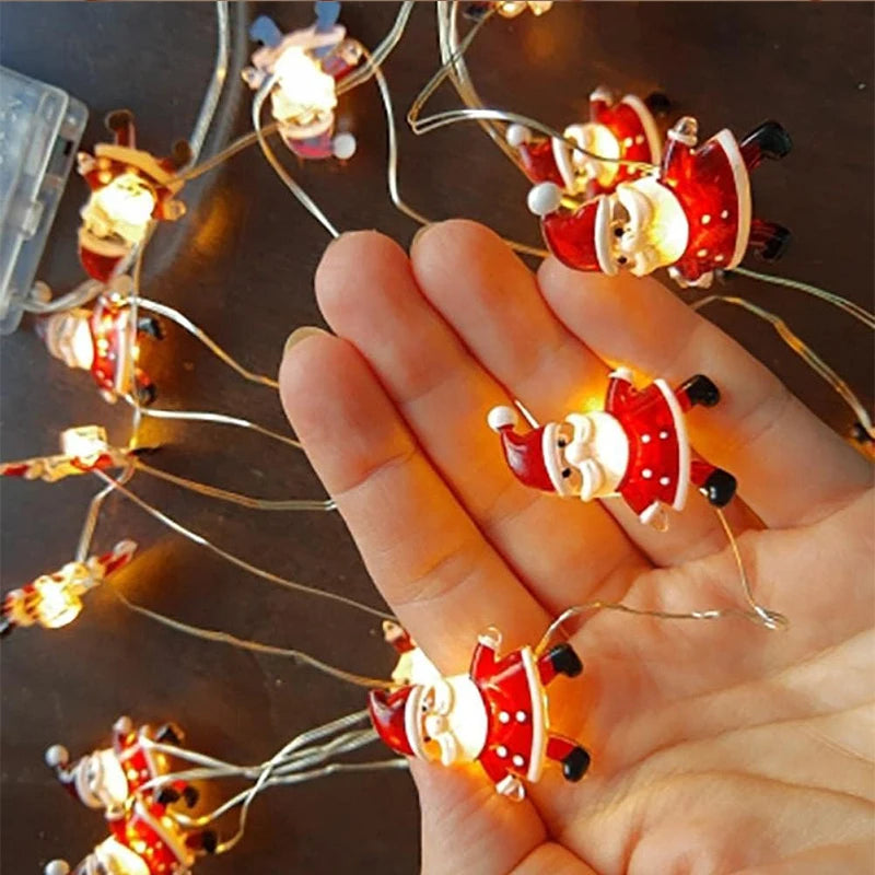 Santa Claus Snowman Christmas Fairy light string christmas decoration with led lighting for home Christmas tree gifts ornaments