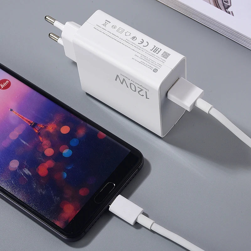 Xiaomi Original Charger Turbo Fast Charge 120W EU Hypercharge Gan Adapter For Mi 14 13 13T 12 Pro Ultra Poco F6 PRO 1/1.5M Cable