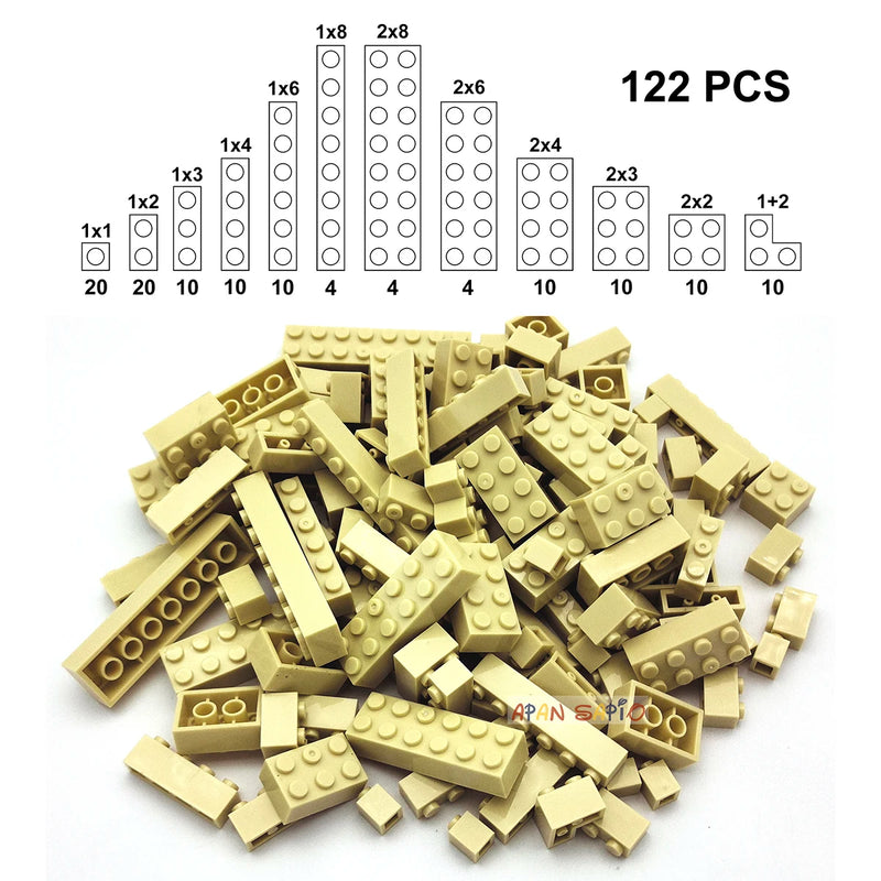 122pcs Thick Figures Bricks 12 Size DIY Building Blocks Educational Creative Size Compatible With 3001 Plastic Toys for Children