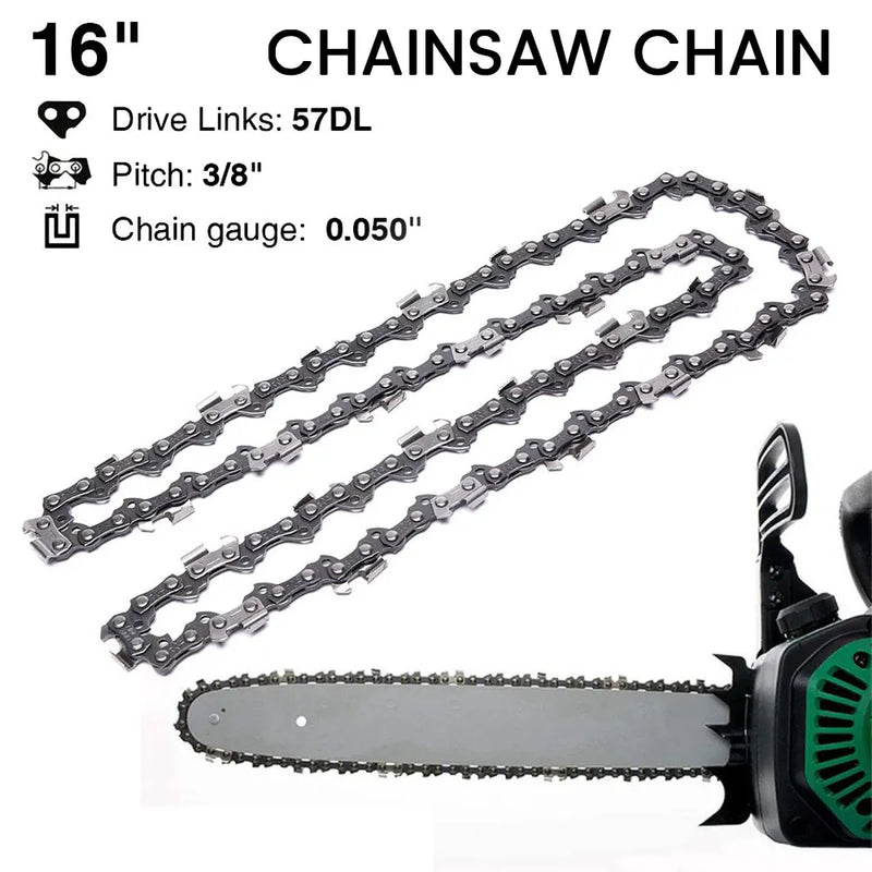 16In Chainsaw Chain 57 Drive Links Chainsaw Chain 3/8" LP Mini Guide Saw Chain Replacement Portable 0.050" Gauge Chainsaw Chain