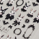 Rabbit Pearl Butterfly 5D Easter Egg Nobility Cute Bunny Soft Relief Self Adhesive Nail Art Decoration Sticker Hot 3D Nail Decal