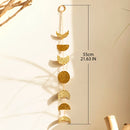 Gold Moon Phases Wall Hanging Boho Metal Moon Garland Wall Art Bohemian Room Decor Aesthetic Living Room Bedroom Nursery Decor