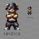 Playful Bear Ironed Sticker Clothes DTF Halloween Thanksgiving Fashion T-shirt Hoodie DIY Jacket Patch Heat Transfer Sticker