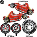 Black white racing tablecloth checkered flags racing car table cover plates cups race Track racing birthday party decor supplies