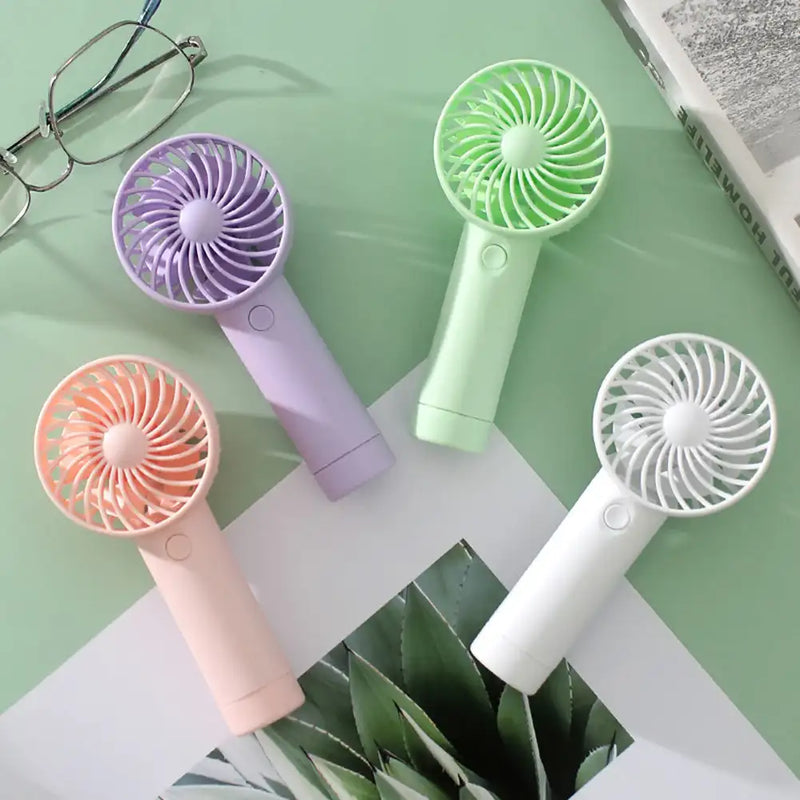 Mini Handheld Small Fan 3 Gears Portable Silent Office Desk Student on Dormitory Charging Outdoor Hand Holding Fan Small