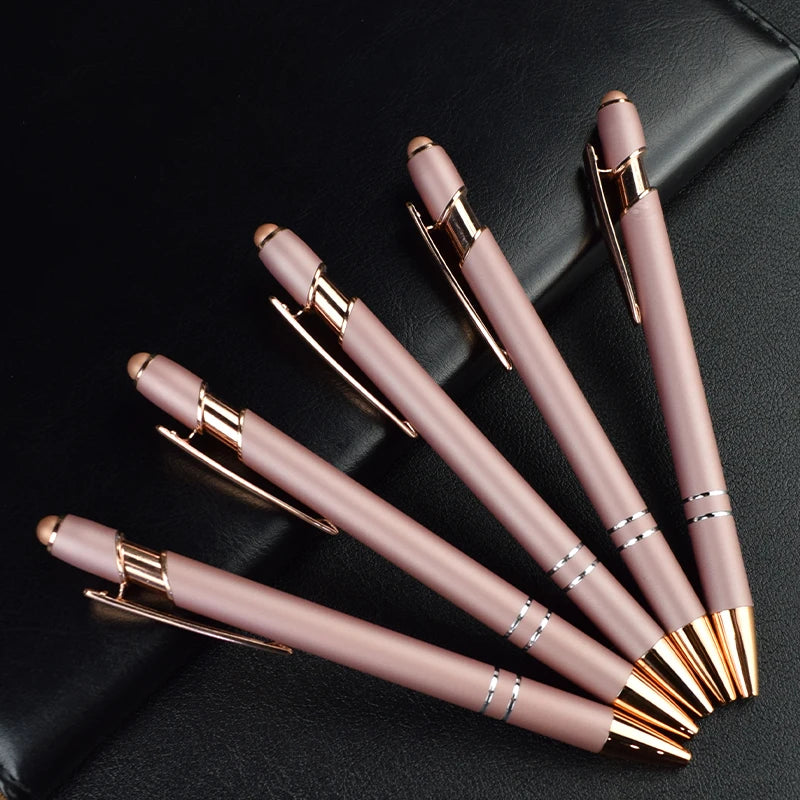 Rose Gold Ballpoint Pens Personalized Custom LOGO Pen With Name Engraving School Teacher Stationary Wedding Gift