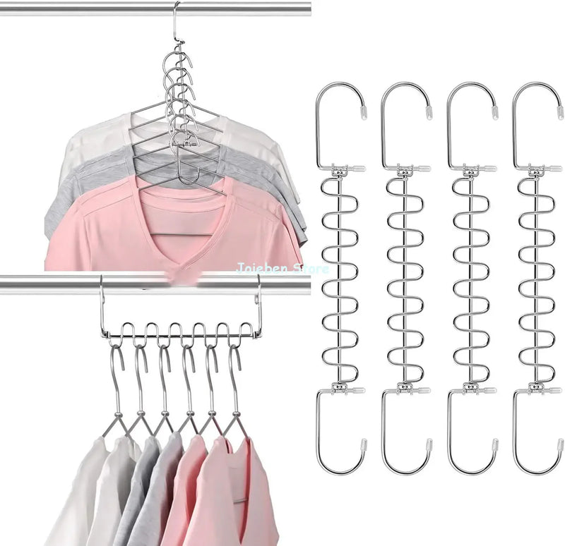 Multi-port Support Clothes Hangers Magic Space Saving Hanger Stainless Steel Closet Cloth Rack Drying Hanger Storage Hangers
