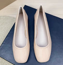 Lady Simple Plain Big Square Toe Flats Patent Leather Mirror Dough Shoes Green White 48 47 48 45 29cm Slip-on New Arrivals 2024