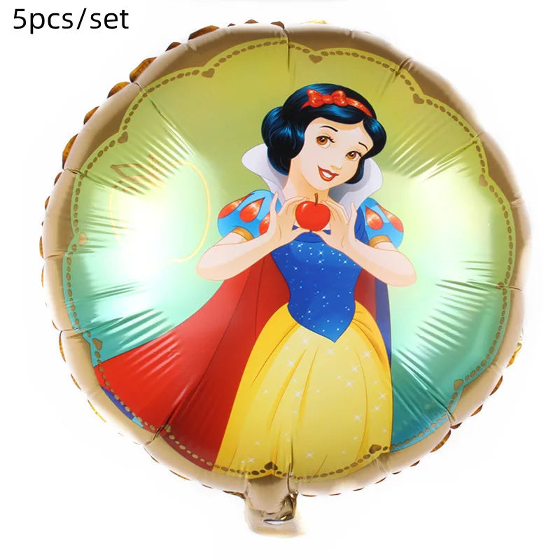 Snow White Birthday Party Set Cup Plate Napkins Tablecloth Cake Topper Balloons Disposable Tableware Baby Shower Supplies