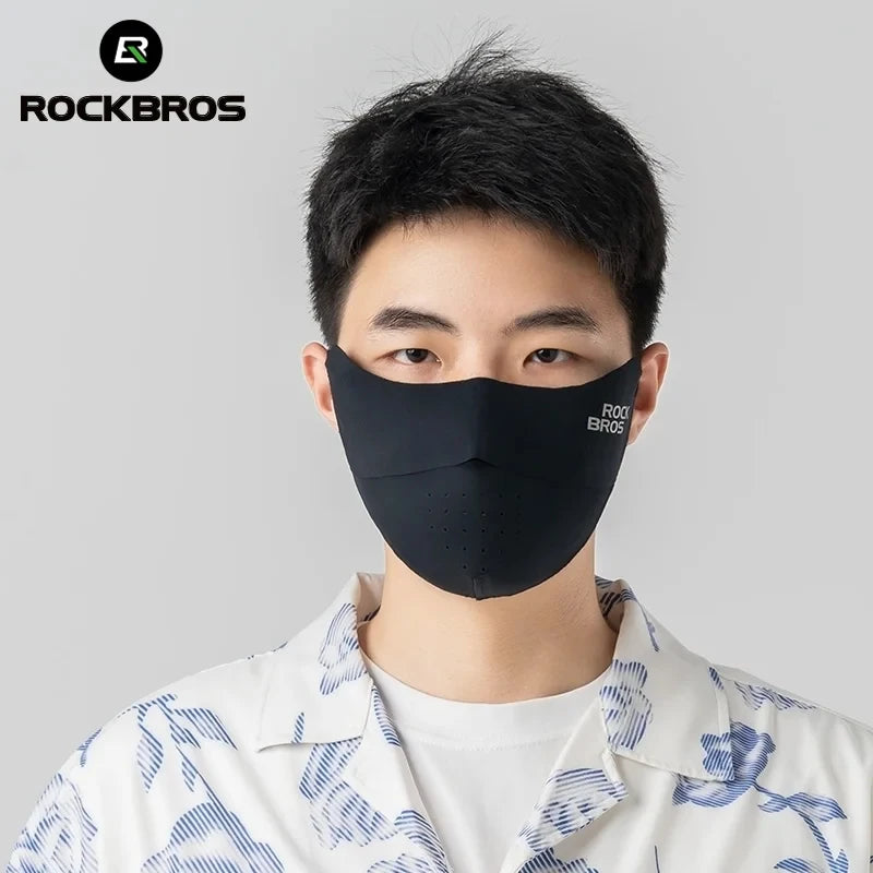 ROCKBROS Cycling Ice Silk Face Mask Anti-UV Sun Protection Breathable Dustproof Men Women Bandana Running Fishing Sports Mask