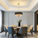 Modern crystal chandelier, three-layer crystal chandelier, suitable for dining and living rooms, E12 * 5 light bulbs (excluding