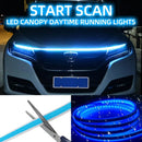 150CM 180CM Scan Start LED Auto Motorhaubenleuchte Tagfahrlicht Universal Flexibel Dynamisch Auto DRL 12V Umgebungslicht