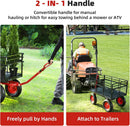 Steel Garden Dump Cart, 880lbs Heavy Duty Yard Dump Utility Cart w Removable Mesh Sides, Utility Metal Wagon with 180° Rotating