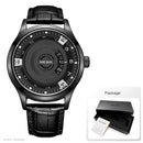 Megir Mens Fashion Black Leather Quartz Wristwatches Hot Water Resistant Battery Quartz Watch for Man Male1067