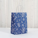 6Pcs Blue Christmas Theme Paper Gift Packing Bags Snowflake Snowman Shopping Bag for 2025 Xmas Navidad Christmas Party Deocr