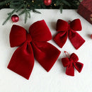 Big Velvet Red Bow for Christmas Tree Decoration Valentine's Day Wedding Fences Stairs Fireplaces Festival Christmas Deco