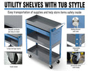 AIRAJ Heavy Duty 3-Tier Rolling Tool Cart with Drawers & Pegboard