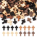 100-200Pcs Wooden Cross Pendants Printed Wood Charms For Easter Jewelry Bracelet Necklace Making Findings Mxied Color