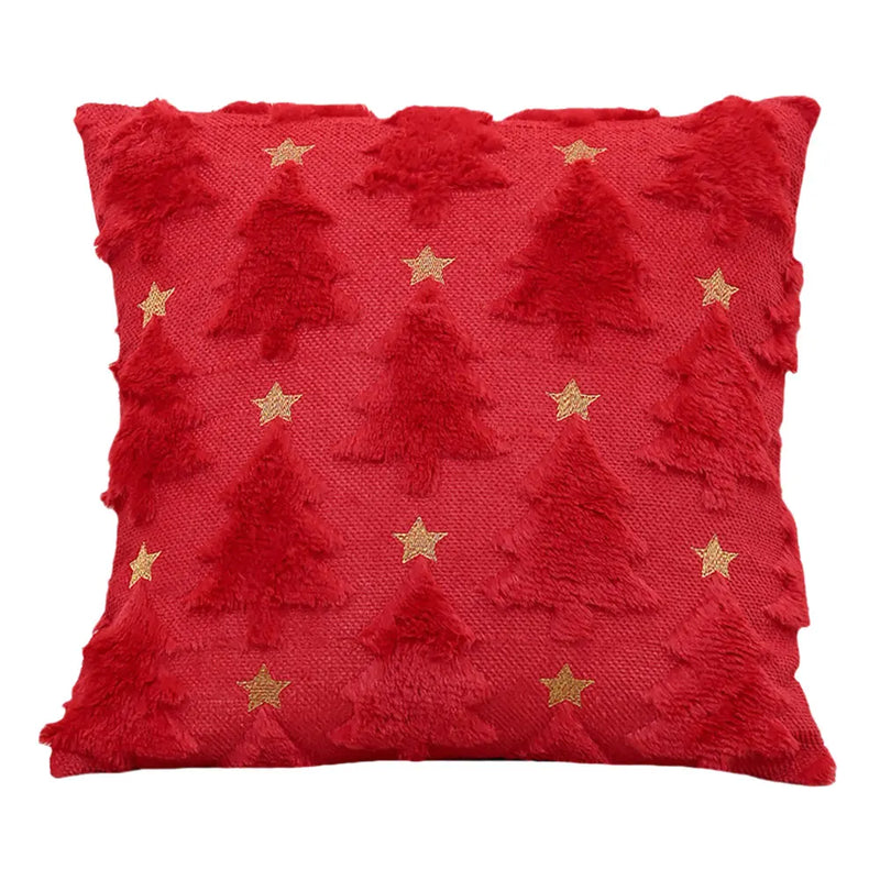 Christmas Tree Pillow Covers 45x45cm Soft Plush Pillowcase Couch Cushion Case for Couch Sofa Holiday Festivals Winter Home Decor