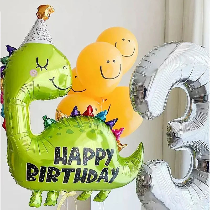 Fashion Green Birthday Dinosaur Aluminum Film Balloon Set For Children's Party Decoration Dinosaur Style Balloon