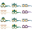 12/6pcs EID Mubarak Decoration Paper Glasses Frame Ramadan Islamic Muslim Photo Booth Props Kids Gift Eid Al Adha Party Supplies