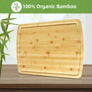 Bamboo Cutting Board for Kitchen, 24" x 18" Extra Large Serving Trays With Juices Groove, Turkey Carving Board