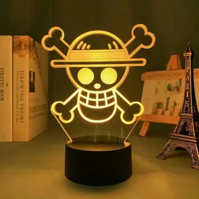 One Piece Monkey D Luffy Figure 3D Illusion LED Night Light Nightlight Touch Flash Light Desk Model Japan Anime Figure Toys