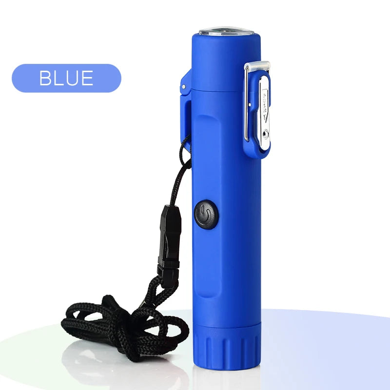 Arc Usb Lighter Camping Outdoor Survival Plasma Lighter With Flashlight Compass Survival Lighters Waterproof And Windproof