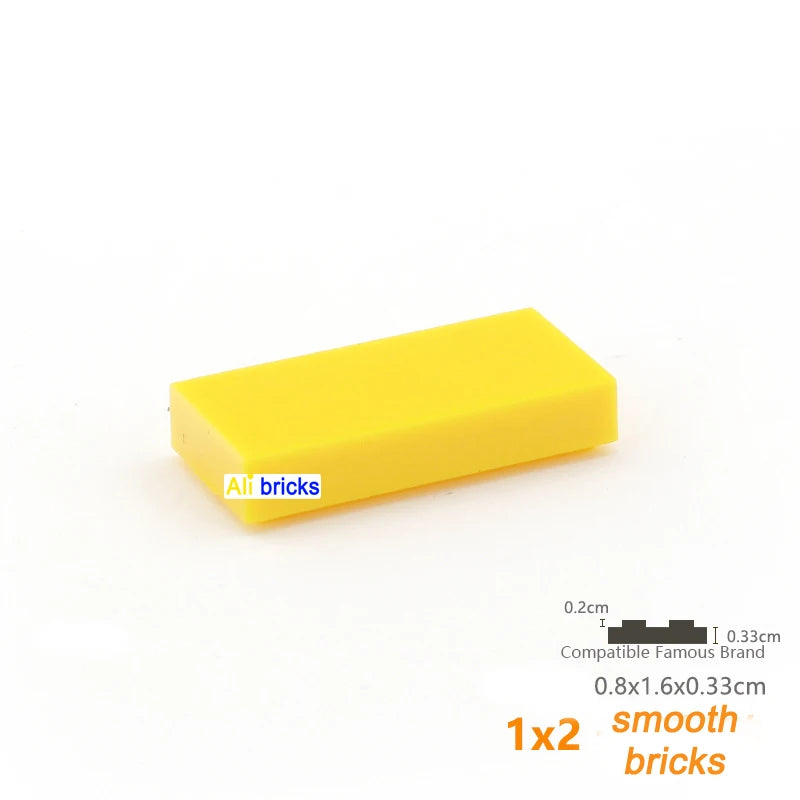 100pcs Bulk Blocks Building Bricks Smooth 1X2 Educational Assemblage Construction Toys for Children Size Compatible With 3069b