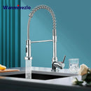 The Minimalist Retractable Kitchen Faucet in Brushed Stainless