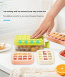 2 in 1 Ice Cube Tray Water Bottle Portable Ice Maker Mold Press Water Fill Ice Bucket Box for Summer Drinks