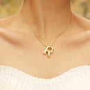Bubble Balloon Initial Necklaces for Women Girls ,Dainty Alphabet Pendant Gold Plated Puffy Name Personalized Jewelry Gift