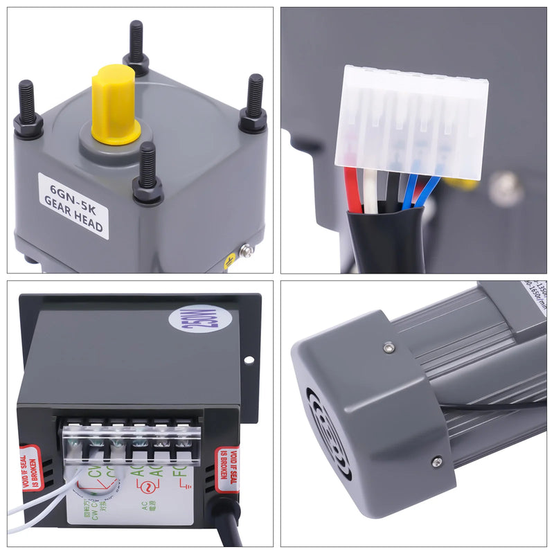 250W 110V 5K/10K Electric Single-Phase Motor Reversible Motor with Variable Speed Adjustable Controller Governor Geared