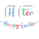 Easter Banner Easter Sign Garlands Rabbit Swirl Hanging Decoration Easter Egg Carrot Bunny Banner Happy Easter Party Decorations