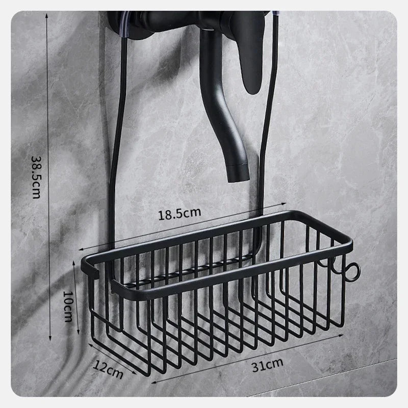 Aluminium Bathroom Shelf Without Drilling, Shower Shelf Shelves Shampoo Holder, Basket Storage Organizer Bathroom Accessories